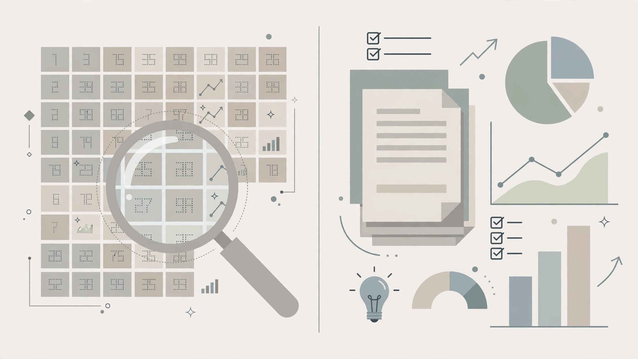 Mẫu bảng báo cáo tách dữ liệu khỏi diễn giải trong case study SEO