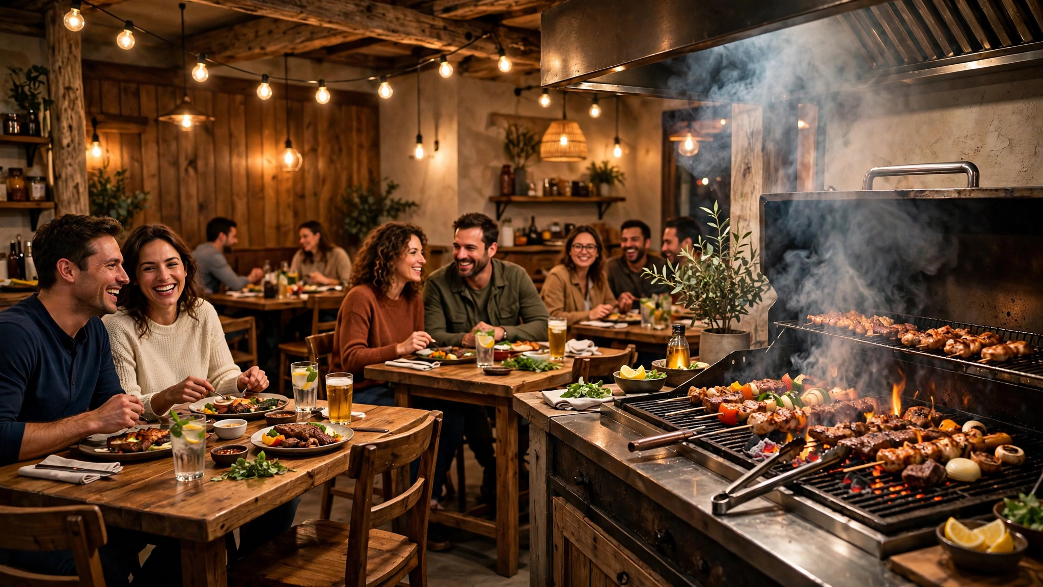 Không gian nhà hàng trong mẫu website nhà hàng BBQ