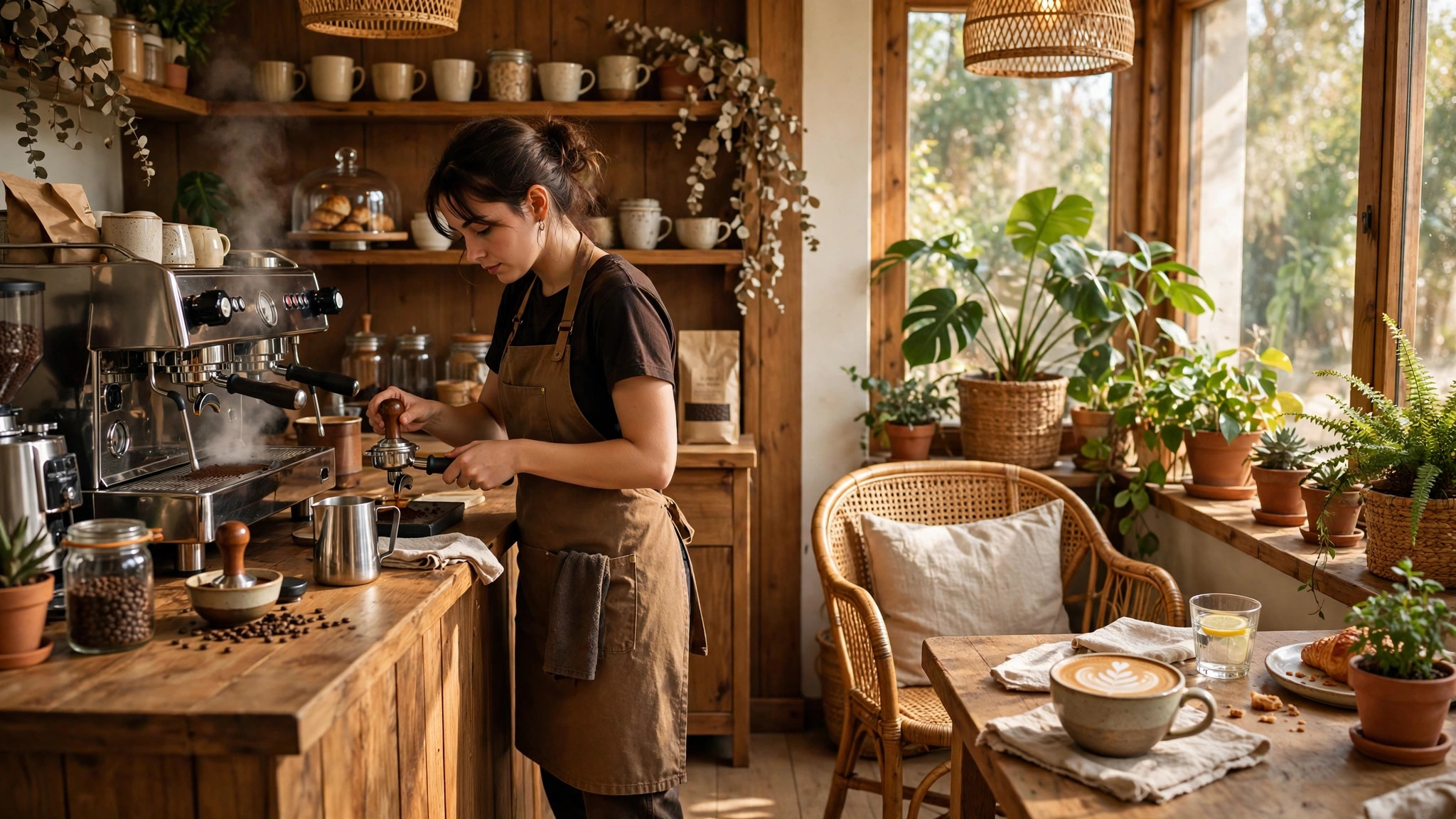 Không gian quán cafe trong mẫu website quán cafe