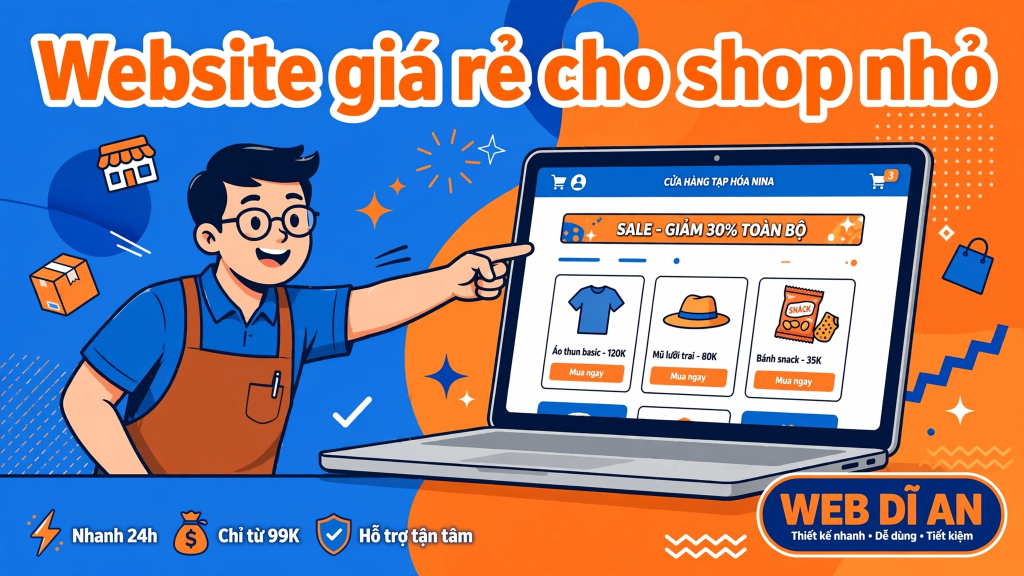 Thiết kế website Dĩ An giá rẻ cho shop nhỏ - WEB DĨ AN