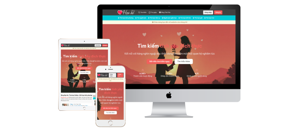 Mẫu website hẹn hò trực tuyến chuyên nghiệp - WEB DĨ AN
