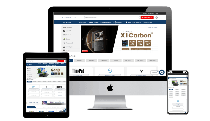 Mẫu website cửa hàng laptop, máy tính - WEB DĨ AN