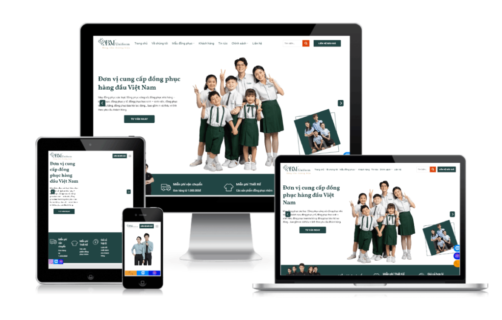Mẫu website đồng phục chuyên nghiệp - WEB DĨ AN